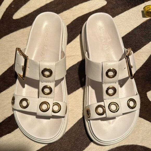 Alexander McQueen 🔥Sale🔥white hybrid slide sandals made in Italy 🇮🇹 - Picture 1 of 9